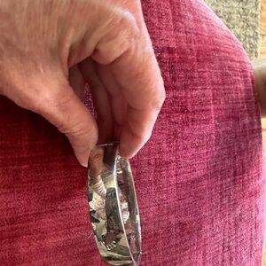 Sterling silver oval cuff bracelet